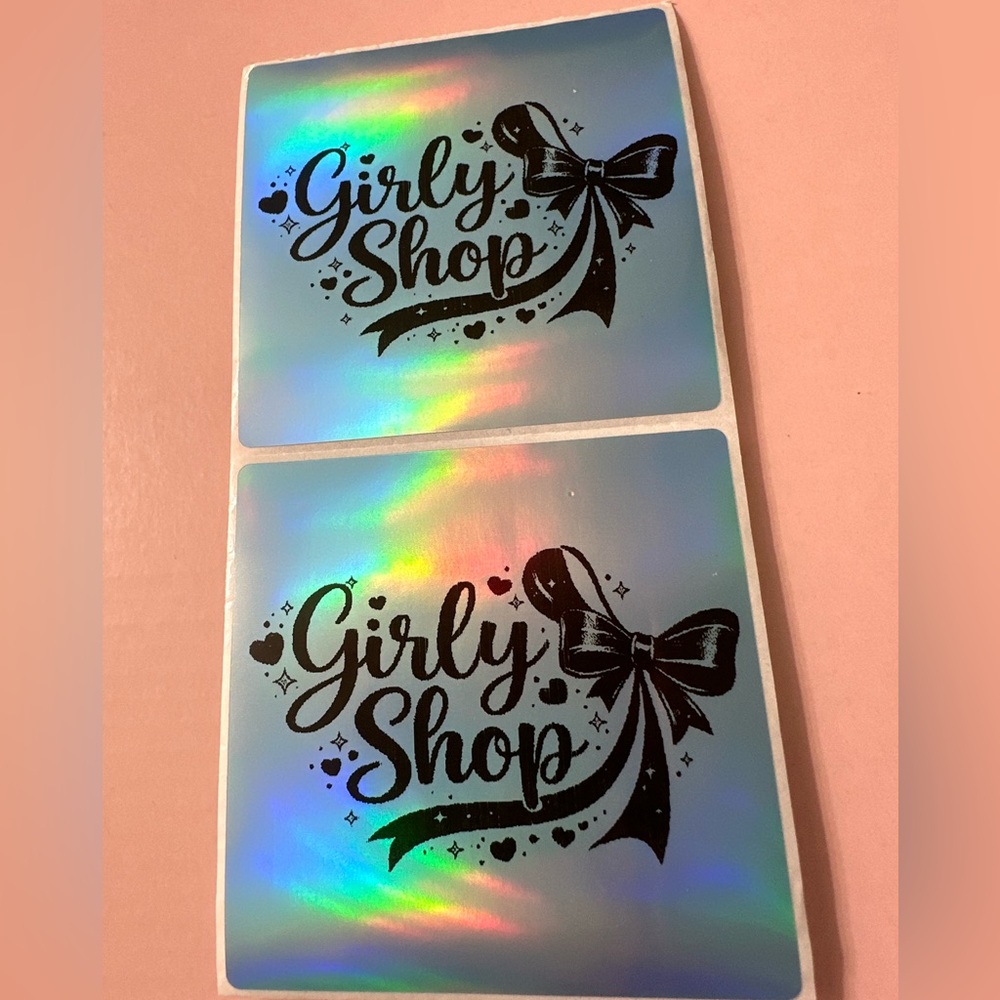 50 ct. Custom 3”x3” Blue Holographic Square Sticker Labels